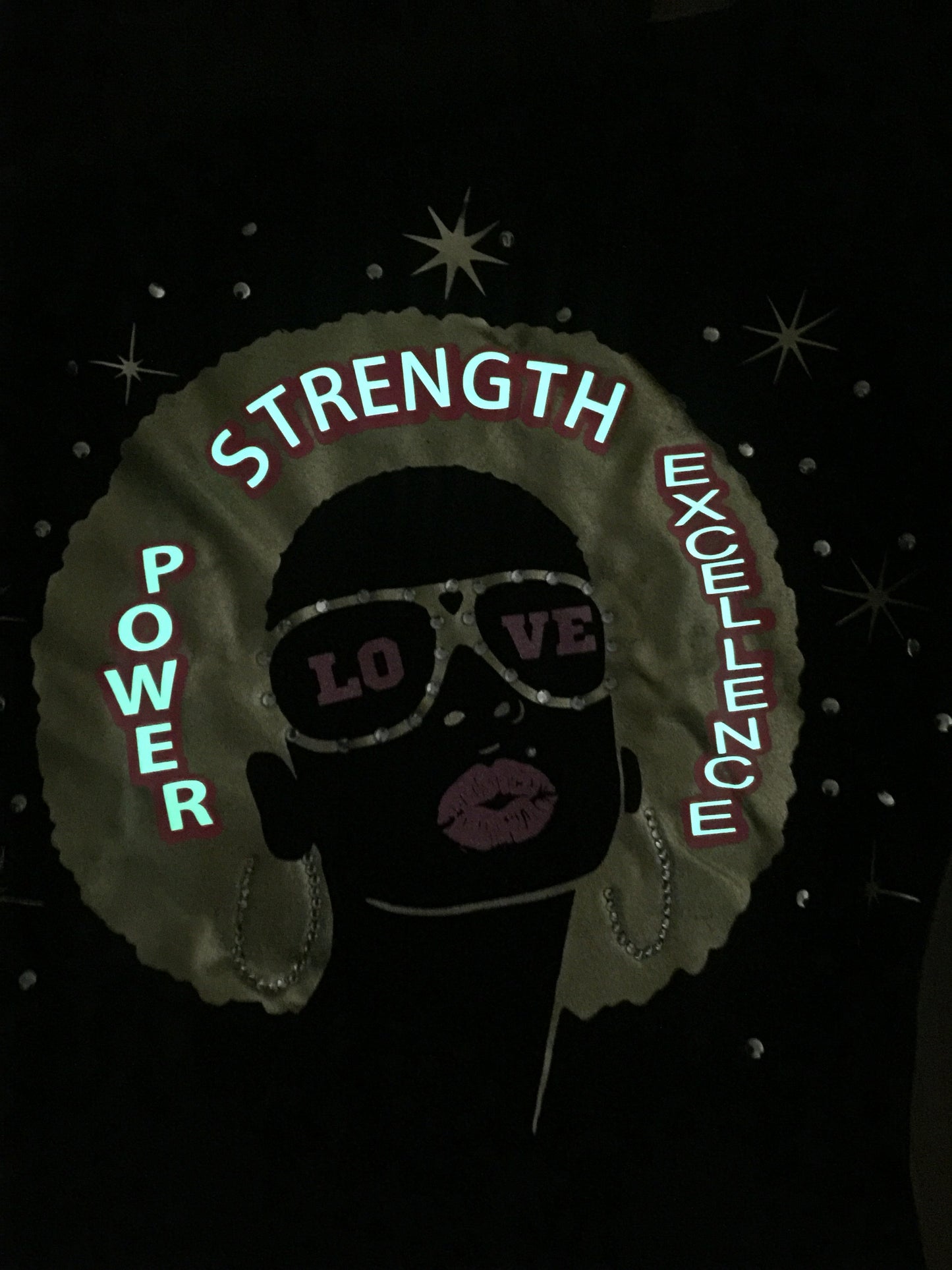 Glow in the Dark Afro woman