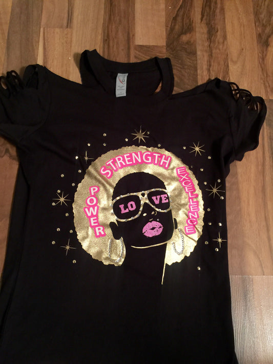 Glow in the Dark Afro woman